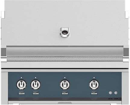 Hestan GMBR36LPGG 36 Inch Built-In Grill with with 653 sq. in. Grilling Area, 2 Trellis Tubular Burners, 1 Sear Burner, Rotisserie - Dark Gray