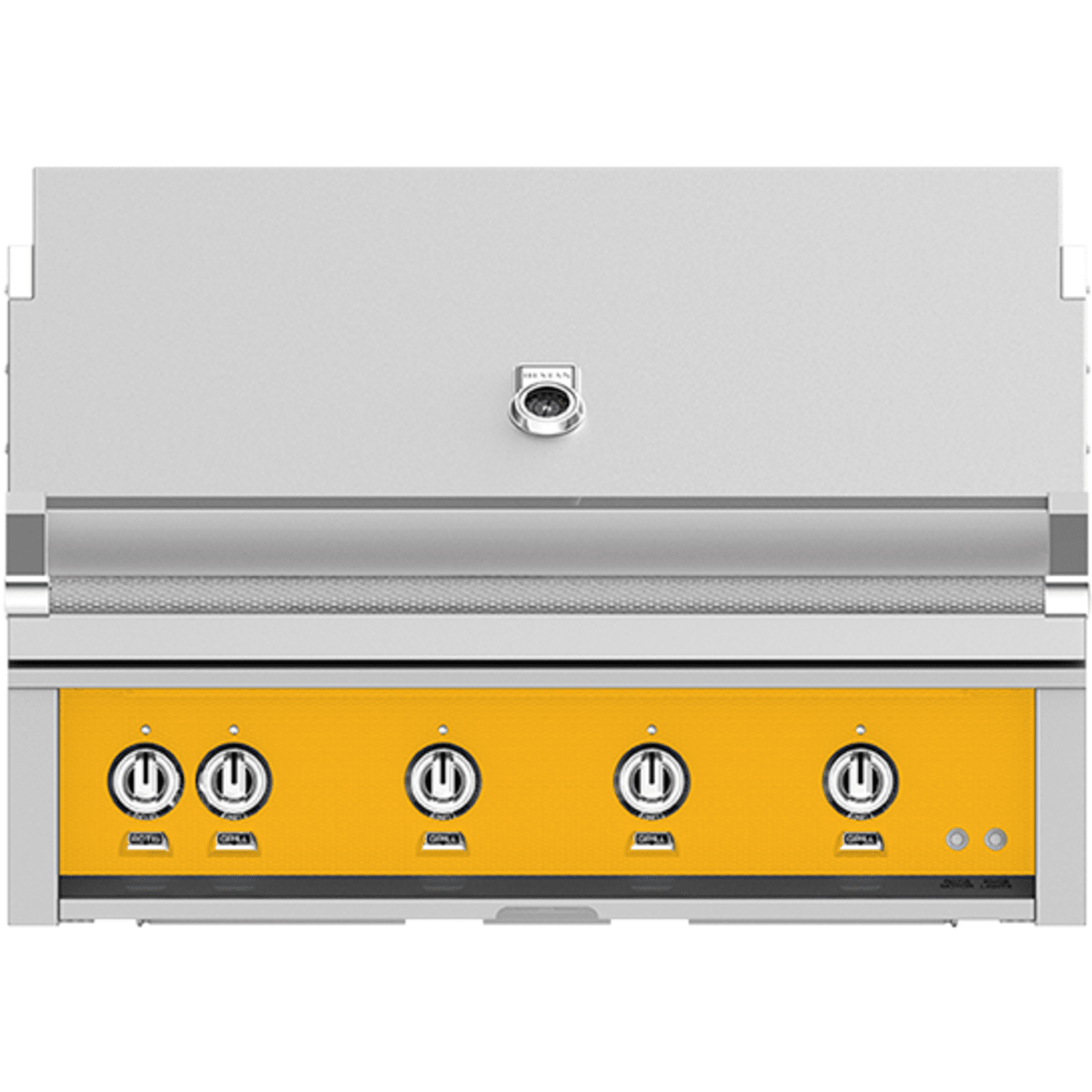Hestan GSBR42LPYW 42 Inch Built-In Grill with Sear Burners, Halogen Stadium Lights™, Infrared Top Burner, DiamondCut Grates™, Rotisserie - Yellow