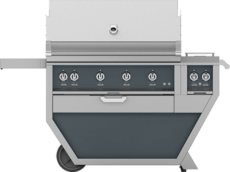 Hestan GABR42CX2NGGG 61 Inch Freestanding Grill with 4 Trellis Burners, Rotisserie - Dark Gray