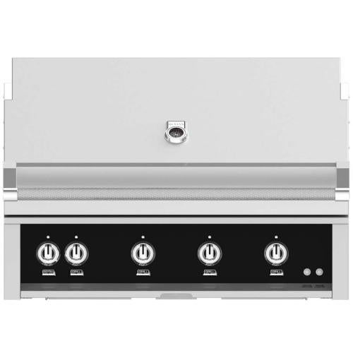 Hestan GMBR42LPBK 42 Inch Built-In Grill with with Trellis Burner, Halogen Stadium Lights, InfraRed Top Burner, DiamondCut Grates, Rotisserie - Black