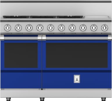 Hestan KRG485GDNGBU 48 Inch Freestanding Gas Range with 5 Sealed Burners, Double Ovens - Blue