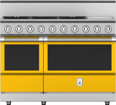 Hestan KRG485GDNGYW 48 Inch Freestanding Gas Range with 5 Sealed Burners, Double Ovens - Yellow