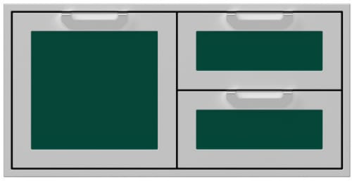 Hestan AGSDR42GR 42 Inch Double Drawer and Storage Door Combination - Green