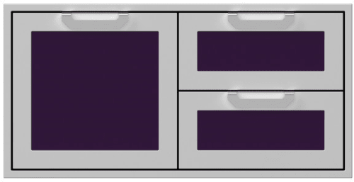 Hestan AGSDR42PP 42 Inch Double Drawer and Storage Door Combination - Purple