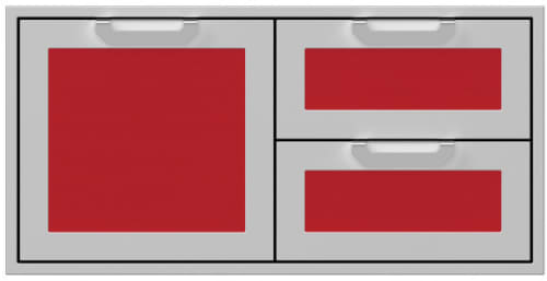 Hestan AGSDR42RD 42 Inch Double Drawer and Storage Door Combination - Red