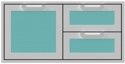 Hestan AGSDR42TQ 42 Inch Double Drawer and Storage Door Combination - Turquoise