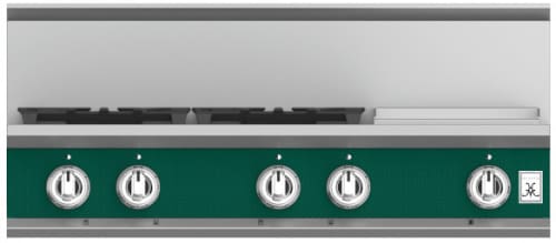 Hestan KRT364GDNGGR 36 Inch Gas Rangetop with 4 Sealed Burners and Griddle - Green