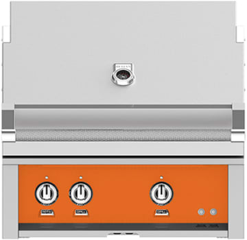 Hestan GMBR30LPOR 30 Inch Built-In Grill with with 525 sq. in. Grilling Area, 1 Trellis Tubular Burner - Orange