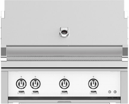 Hestan GMBR36LPWH 36 Inch Built-In Grill with with 653 sq. in. Grilling Area, 2 Trellis Tubular Burners, 1 Sear Burner, Rotisserie - White