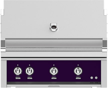 Hestan GSBR36NGPP 36 Inch Built-In Grill with Trellis Burner™, Halogen Stadium Lights™, Infrared Top Burner, DiamondCut Grates™, Rotisserie - Purple