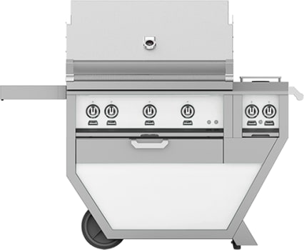 Hestan GABR36CX2LPWH 55 Inch Freestanding Grill with Double Side Burners - White