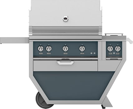 Hestan GABR36CX2NGGG 55 Inch Freestanding Grill with Double Side Burners - Dark Gray