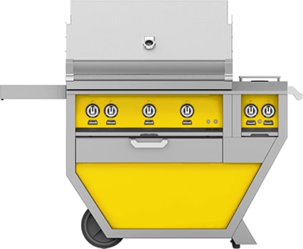Hestan GABR36CX2LPYW 55 Inch Freestanding Grill with Double Side Burners - Yellow