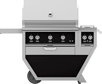 Hestan GABR36CX2NGBK 55 Inch Freestanding Grill with Double Side Burners - Black