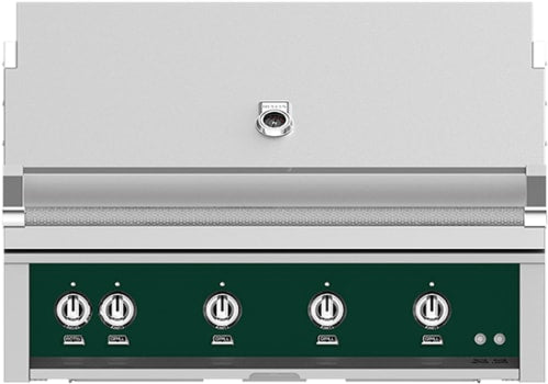 Hestan GSBR42NGGR 42 Inch Built-In Grill with Sear Burners, Halogen Stadium Lights™, Infrared Top Burner, DiamondCut Grates™, Rotisserie - Green