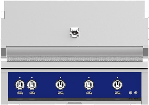 Hestan GSBR42LPBU 42 Inch Built-In Grill with Sear Burners, Halogen Stadium Lights™, Infrared Top Burner, DiamondCut Grates™, Rotisserie - Blue