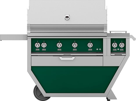 Hestan GABR42CX2NGGR 61 Inch Freestanding Grill with 4 Trellis Burners, Rotisserie - Green