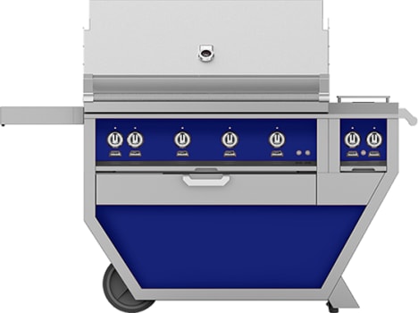 Hestan GABR42CX2NGBU 61 Inch Freestanding Grill with 4 Trellis Burners, Rotisserie - Blue