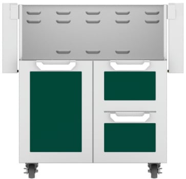 Hestan GCR30GR 30 Inch Double Drawer and Door Grill Cart - Green