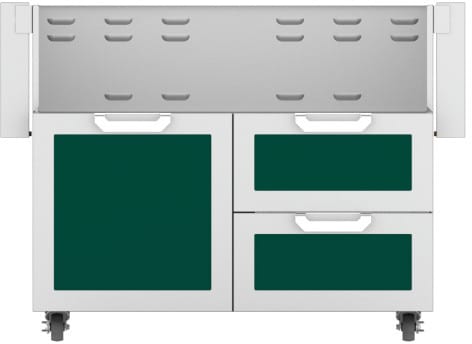 Hestan GCR42BG 42 Inch Double Drawer and Door Grill Cart - Burgundy