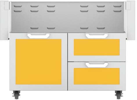 Hestan GCR42YW 42 Inch Double Drawer and Door Grill Cart - Yellow