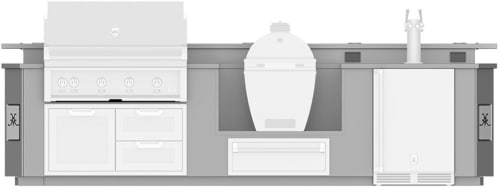 Hestan GESDBK12 12 Ft. Outdoor Living Suite with Egg Shaped Smoker/Grill