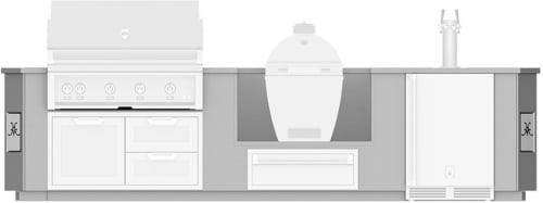 Hestan GESDK12 12 Ft. Outdoor Living Suite with Egg Shaped Smoker/Grill and Beer Dispenser