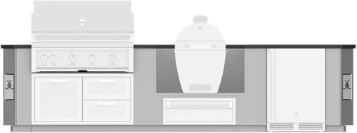 Hestan GESK12 12 Ft. Outdoor Living Suite with Egg Shaped Smoker/Grill