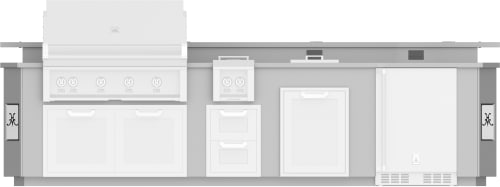 Hestan GESSB12 12 Ft. Outdoor Living Suite with Side Burner and Bar - Stainless