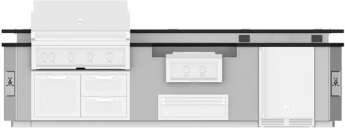 Hestan GESSP12 12 Ft. Outdoor Living Suite with Power Burner and Heavy-Gauge Construction