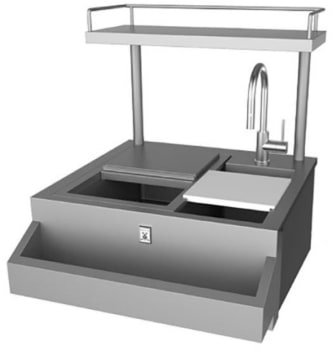 Hestan GRCHS30 30 Inch Outdoor Refreshment Center with High Shelf and Stainless Steel Construction