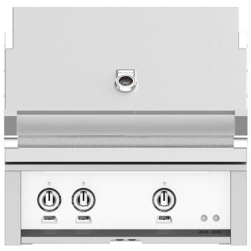 Hestan GMBR30NGWH 30 Inch Built-In Grill with with 525 sq. in. Grilling Area, 1 Trellis Tubular Burner - White