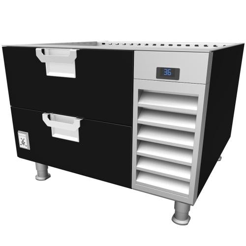 Hestan HRBRC48BK 48 Inch Refrigerated Base with Cold Rail, Remote - Black
