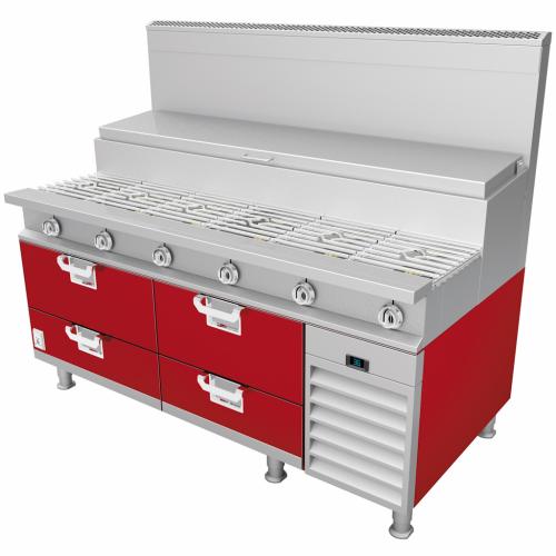 Hestan HRBS60RD 60 Inch Refrigerated Base, Self-Contained - Red