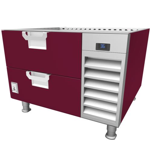 Hestan HRBSC60BG 60 Inch Refrigerated Base with Cold Rail, Self-Contained - Burgundy