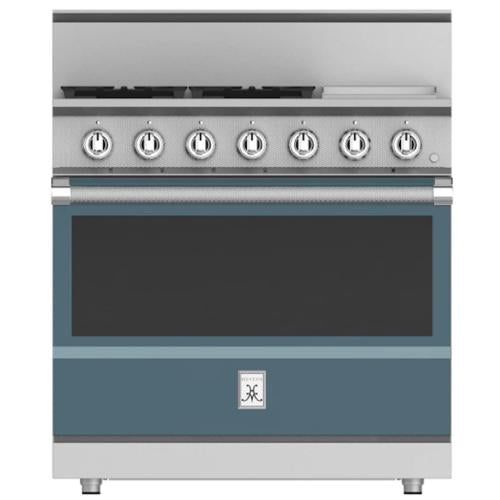 Hestan KRG364GDLPGG 36 Inch Freestanding Professional Gas Range with 4 Sealed Burners - LP - Dark Gray