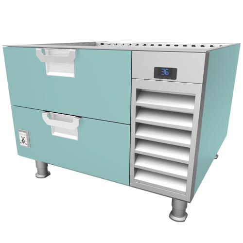 Hestan HRBS72TQ 72 Inch Refrigerated Base, Self-Contained - Turquoise