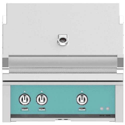 Hestan GMBR30LPTQ 30 Inch Built-In Grill with with 525 sq. in. Grilling Area, 1 Trellis Tubular Burner - Turqouise
