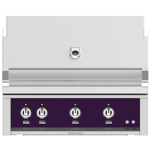 Hestan GMBR36NGPP 36 Inch Built-In Grill with with 653 sq. in. Grilling Area, 2 Trellis Tubular Burners, 1 Sear Burner, Rotisserie, - Purple