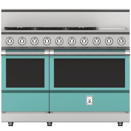 Hestan KRG485GDNGTQ 48 Inch Freestanding Gas Range with 5 Sealed Burners, Double Ovens - Turquoise