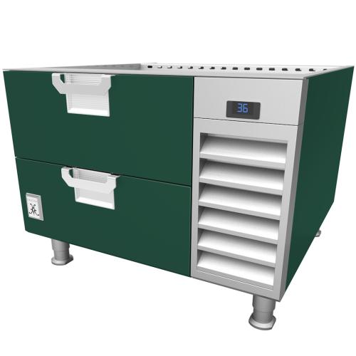 Hestan HRBS36PG 36 Inch Refrigerated Base, Self-Contained - Pastel Green