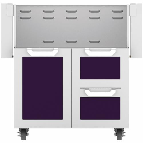 Hestan GCR30PP 30 Inch Double Drawer and Door Grill Cart - Purple