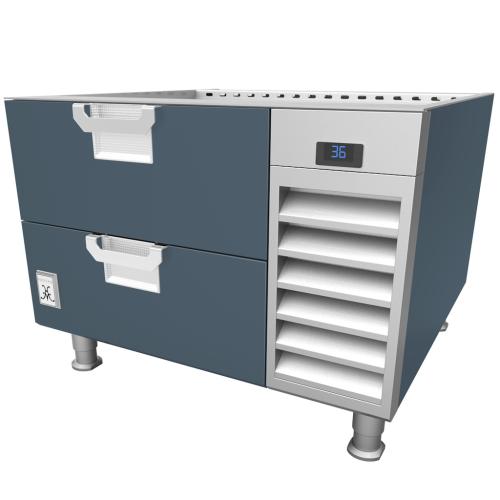 Hestan HRBSC48GG 48 Inch Refrigerated Base with Cold Rail, Self-Contained - Dark Gray