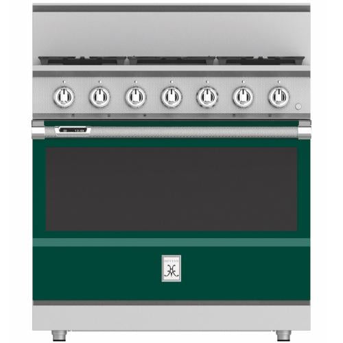 Hestan KRDS365LPGR 36 Inch Smart Gas Dual Fuel Range with 5 Burners - LP - Green
