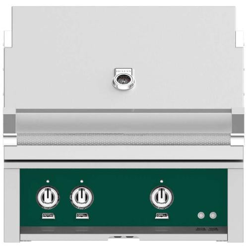 Hestan GMBR30NGGR 30 Inch Built-In Grill with with 525 sq. in. Grilling Area, 1 Trellis Tubular Burner - Green
