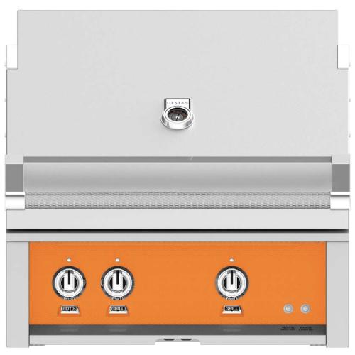 Hestan GABR30LPOR 30 Inch Built-In Grill with Temperature Gauge and Hot Surface Ignition - Orange