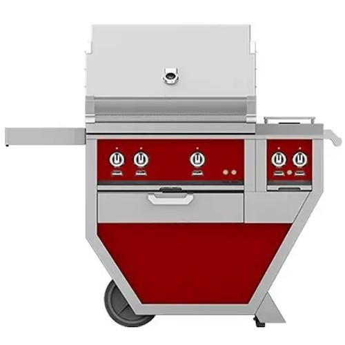 Hestan GSBR30CX2NGRD 30" Built-In Natural Gas Grill with Rotisserie & Sear Burner - Red