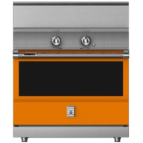 Hestan KRI36BKOR 36 Inch Freestanding Induction Range with 5 Cooking Elements, 5.8 cu. ft. Oven Capacity- Black - Orange