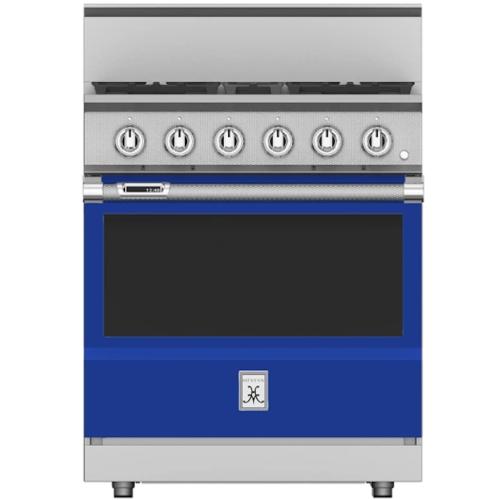 Hestan KRD304LPBU 30 Inch Duel Fuel 4 Burner Range -LP-Blue