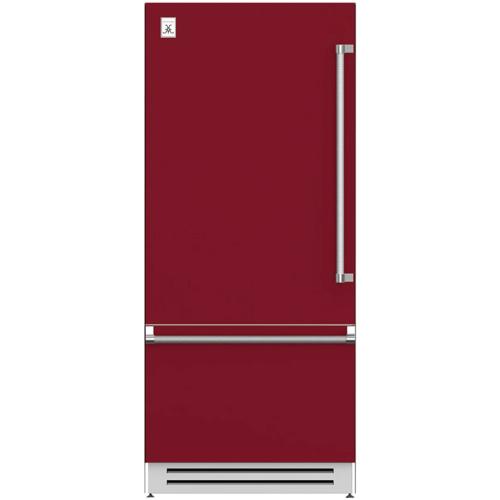 Hestan KRBL36BG 36 Inch Left Hinged Built-In Bottom Freezer Refrigerator with 18.5 cu. ft. Capacity - Burgundy